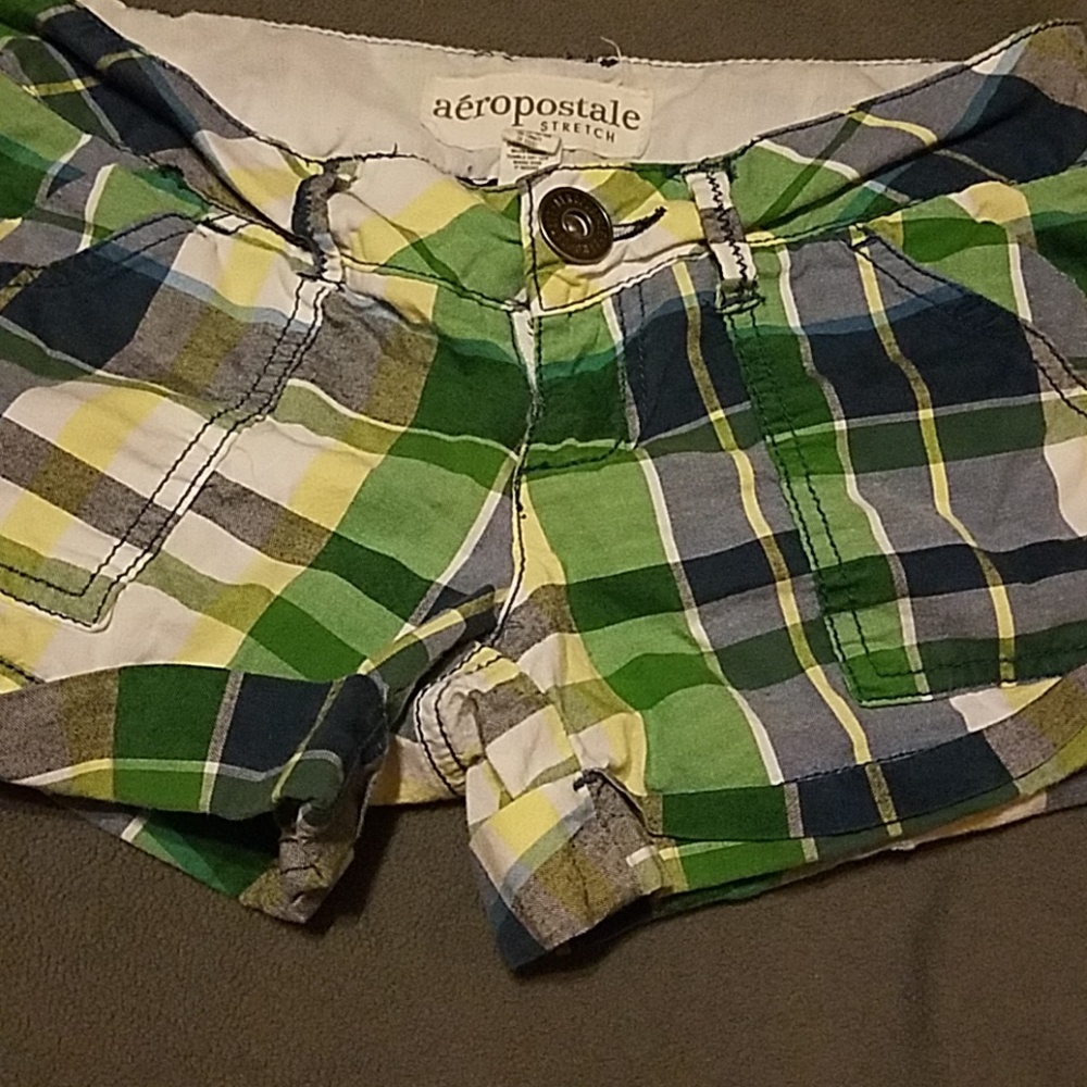 Aeropostale Plaid Shorts.. Green / Blue